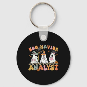 Retro Ghost Boo Havior Analyst Therapeut BCBA Hall Sleutelhanger