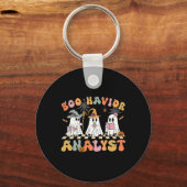 Retro Ghost Boo Havior Analyst Therapeut BCBA Hall Sleutelhanger (Voorkant)