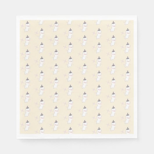 Retro Ghost Doodle Halloween Patroon Servet (Voorkant)