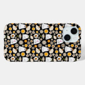Retro Ghost Flowers Halloween Seamless Pattern Case-Mate iPhone Case (Achterkant (horizontaal))