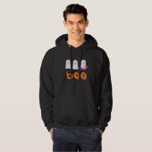 Retro Ghost Ghoul Herfst Autumn Black Hoodie (Voorkant volledig)