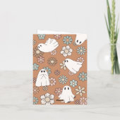 Retro Ghost Halloween Baby shower Bedankkaart (Achterkant)