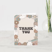 Retro Ghost Halloween Baby shower Bedankkaart (Voorkant)