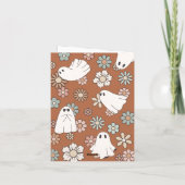 Retro Ghost Halloween Baby shower Bedankkaart (Achterkant)