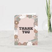 Retro Ghost Halloween Baby shower Bedankkaart (Voorkant)