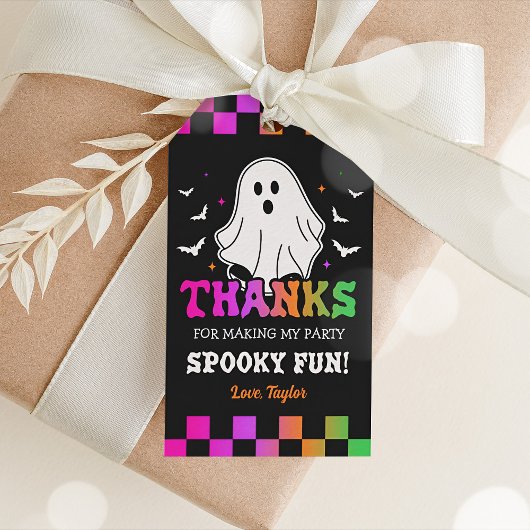 Retro Ghost Halloween Bedankt Cadeaulabel