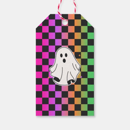 Retro Ghost Halloween Bedankt Cadeaulabel (Achterkant)