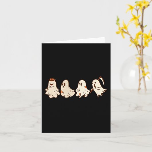 Retro  Ghost Halloween Boo Trick or treat S Kaart (Gele Bloem)