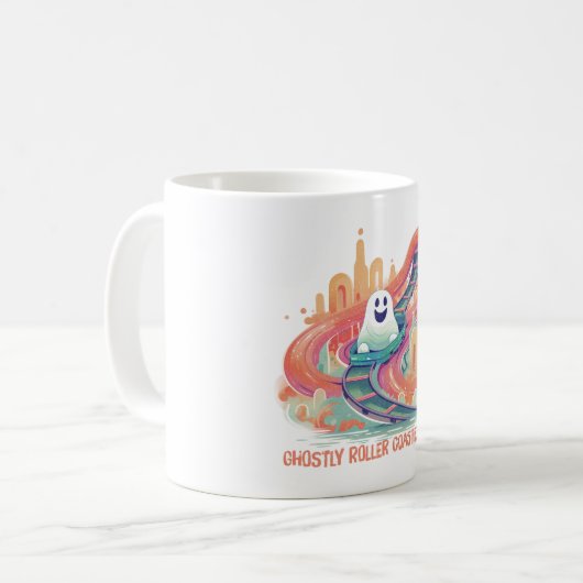 Retro Ghost Halloween Koffiemok (Voorkant links)