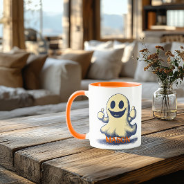 Retro Ghost Halloween Mok – Spookachtige & Leuk Sf
