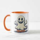 Retro Ghost Halloween Mok – Spookachtige & Leuk Sf (Links)