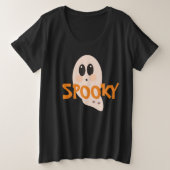 Retro Ghost Halloween Spooky Grote Maat T-shirt (Design voorkant)