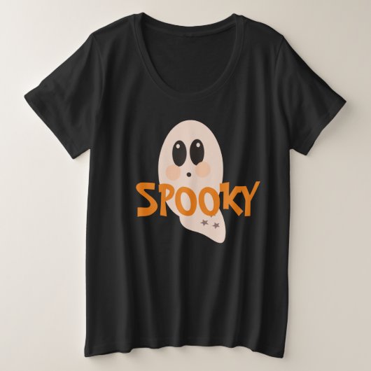 Retro Ghost Halloween Spooky Grote Maat T-shirt (Design voorkant)