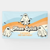 Retro Ghost Halloween Spooky Three Spirit Blue Spandoek (Horizontaal)