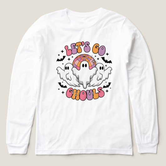Retro Ghost Halloween T-Shirt - "Laten we gaan Gho (Voorkant)