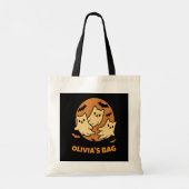 Retro Ghost Kittens Moon Gepersonaliseerde Hallowe Tote Bag (Achterkant)