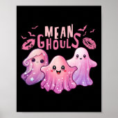 Retro Ghost Mean Ghouls Fun Halloween Spooky Zeeen Poster (Voorkant)
