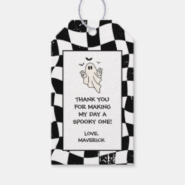 Retro Ghost One Halloween Boy 1st Birthday Cadeaulabel