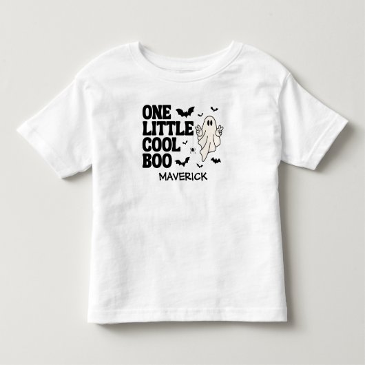 Retro Ghost One Halloween Boy 1st Birthday Kinder Shirts (Voorkant)