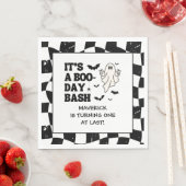 Retro Ghost One Halloween Boy 1st Birthday Servet (Insitu)