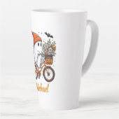 Retro Ghost op de fiets Halloween Latte Mok (Rechterhoek)