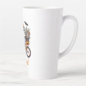 Retro Ghost op de fiets Halloween Latte Mok (Rechts)