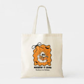 Retro Ghost Reading met Bow "Creepin' It Real" Tote Bag (Achterkant)