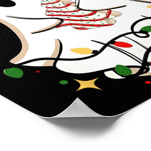 Retro Ghost Santa Kerstvakantie Kerstman Hoed Poster (Hoek)