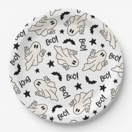 Retro Ghost Spooktacular Halloween Papieren Bordje