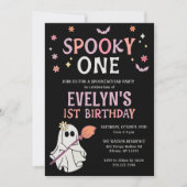 Retro Ghost Spooky 1e Verjaardag Kaart (Voorkant)