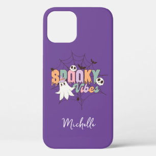 Retro Ghost Spooky Vibes gepersonaliseerd Case-Mate iPhone Case