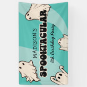 Retro Ghosts Halloween Kids Verjaardagsfeest Spandoek (Verticaal)