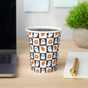 Retro Ghosts Halloween   Schattigee Pastel Ghost K Papieren Bekers