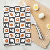 Retro Ghosts Halloween | Schattigee Pastel Ghost K Theedoek (Quarter Fold)