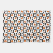 Retro Ghosts Halloween | Schattigee Pastel Ghost K Theedoek (Horizontaal)