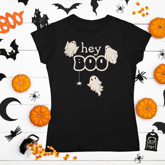 Retro Ghosts Hey Boo Halloween T-shirt