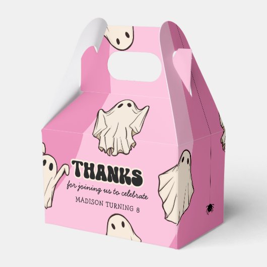 Retro Ghosts Kinder Halloween Verjaardagsfeest Bedankdoosjes (Achterkant)