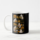 Retro Ghosts Leesboek Halloween Boekenplank Spoo Koffiemok (Links)