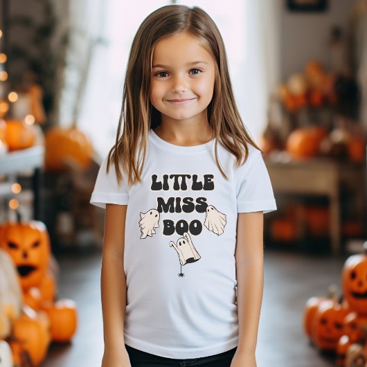Retro Ghosts Little Miss Boo Halloween T-shirt