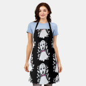 Retro Ghosts Patroon Halloween Cartoon Schort (Gedragen)