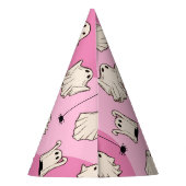Retro Ghosts Pink Halloween Feesthoedjes (Achterkant)