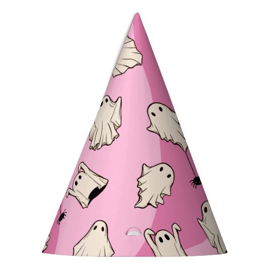 Retro Ghosts Pink Halloween Feesthoedjes (Links)
