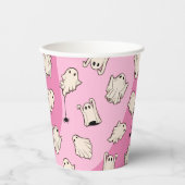 Retro Ghosts Pink Halloween Party Papieren Bekers (Voorkant)