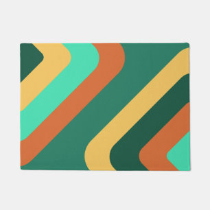 Retro Giant Diamonds Blauwgroen Multicolored Deurmat