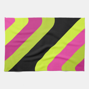 Retro Giant Diamonds Chartreuse Magenta Theedoek