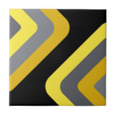 Retro Giant Diamonds Geel Grijs Tegeltje (Voorkant)