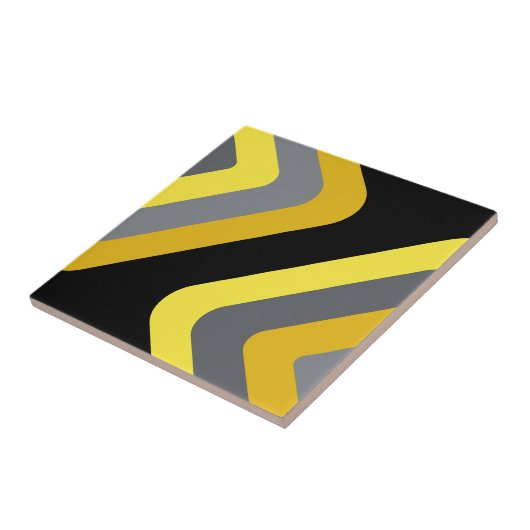 Retro Giant Diamonds Geel Grijs Tegeltje (Zijkant)