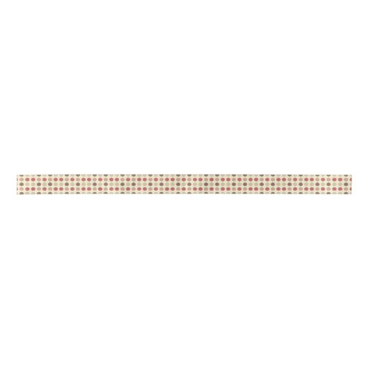 Retro Giant Earth Tone Polka Dots Patroon Satijnen Lint (Voorkant)