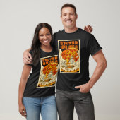 Retro Giant Pizza Monster Attacks Himeji Castle T-shirt (Unisex)