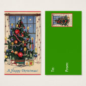 Retro Gift Label-Bekijk terug Visitekaartje (Voorkant /achterkant)